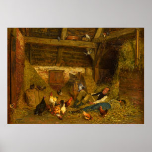 Afternoon Nap the Threshing Floor Jutz Feddersen Poster