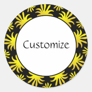 Afternoon of the Triffids Template - Black & Gold Classic Round Sticker