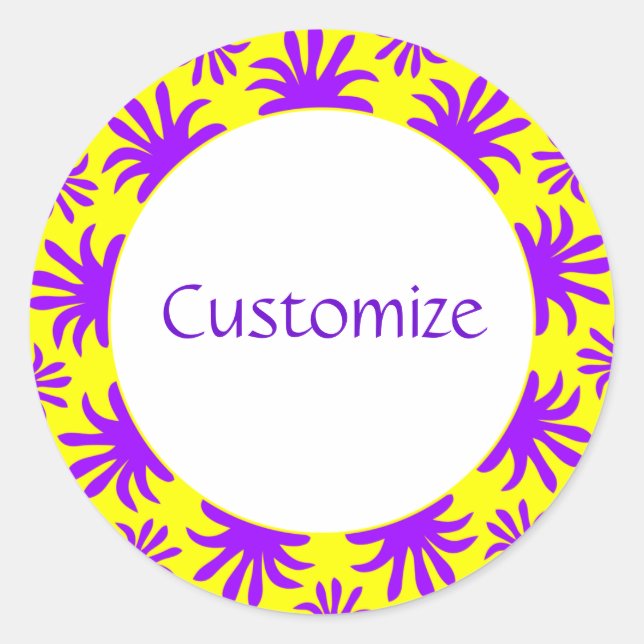 Afternoon of the Triffids Template -Yellow Classic Round Sticker (Front)