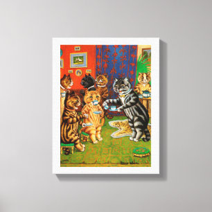 Afternoon Tea Cats, Louis Wain Canvas Print