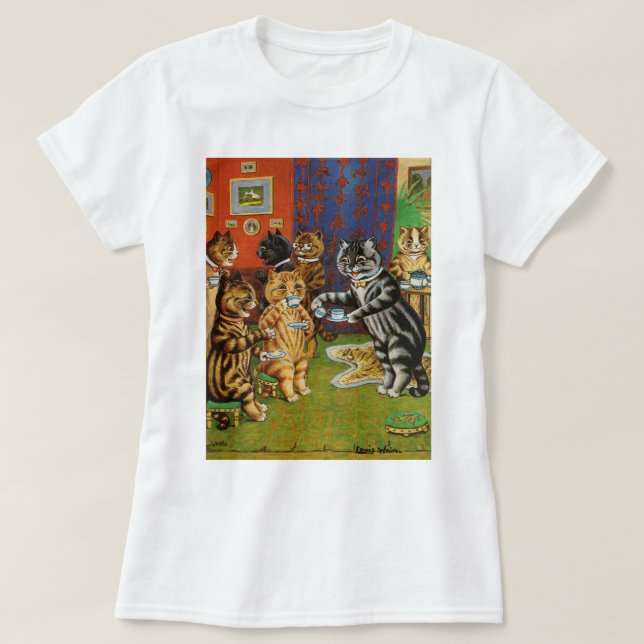 Afternoon Tea Cats, Louis Wain T-Shirt (Design Front)
