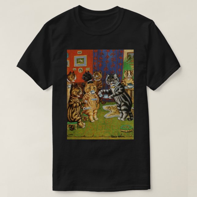 Afternoon Tea Cats, Louis Wain T-Shirt (Design Front)