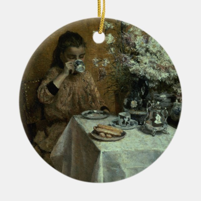 Afternoon Tea Ceramic Tree Decoration (Front)