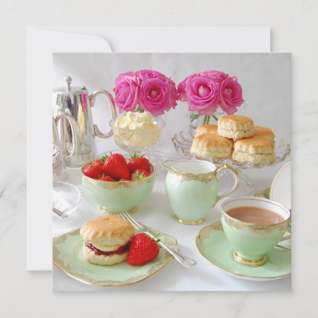 Afternoon Tea Customizable Square Invitation (Front)