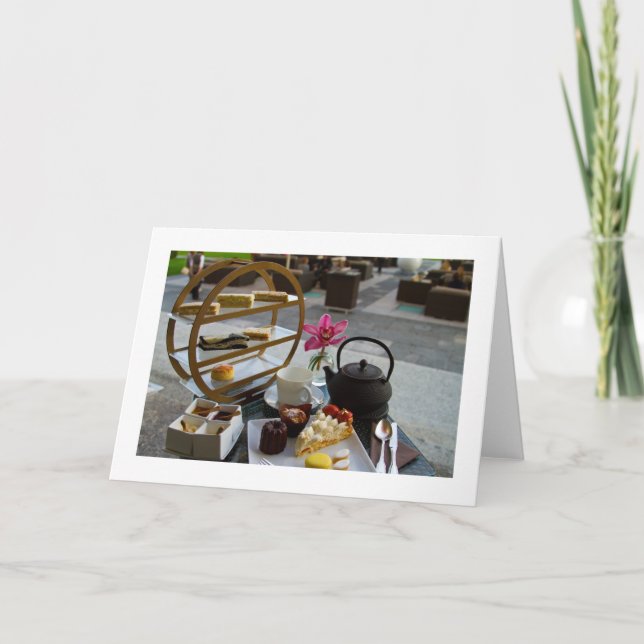 Afternoon Tea Folded Blank Greeting Card (Front)