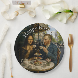 Afternoon Tea Friends Paris No 2 Happy Birthday Paper Plate