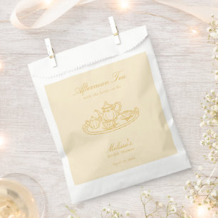 Afternoon Tea Hand-drawn Blue Bridal Shower Favour Bags