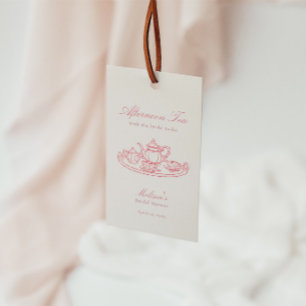 Afternoon Tea Hand-drawn Pink Bridal Shower Gift Tags