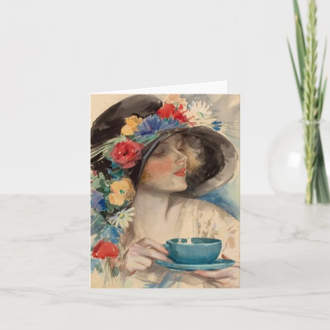 Afternoon Tea - Harrison Fisher Card (Front)