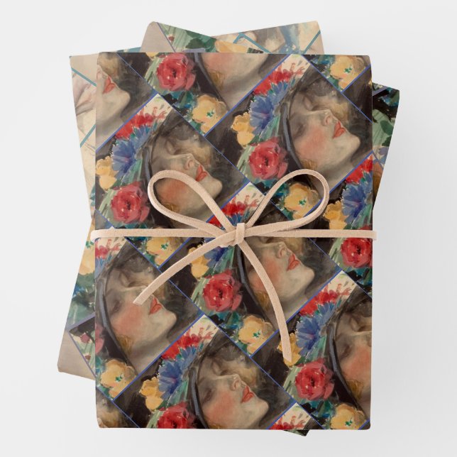 Afternoon Tea - Harrison Fisher Wrapping Paper Sheet (In situ)