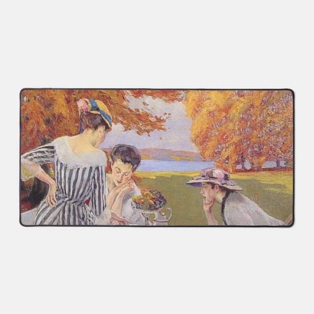 Afternoon tea in the park desk mat (Front)