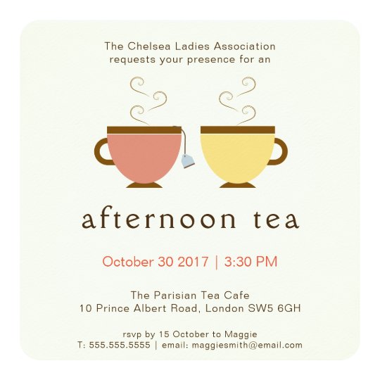 Afternoon Tea Invitation | Zazzle.co.uk