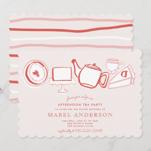 Afternoon Tea Kids Birthday Party Invitation