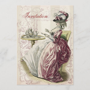 Afternoon Tea, on ivory, Invitation