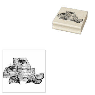 Afternoon Tea Party Cucumber Dill Finger Sandwich Rubber Stamp