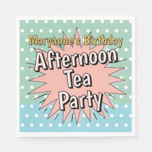 Afternoon tea party fifties style retro vibes napkin