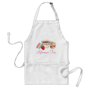 Afternoon Tea Party Macarons Teacup Cream Scone Standard Apron