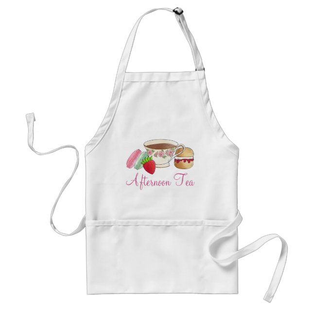 Afternoon Tea Party Macarons Teacup Cream Scone Standard Apron (Front)