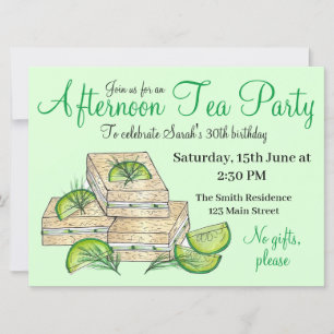 Afternoon Tea Party Shower Cucumber Sandwiches Invitation