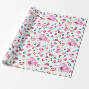 Afternoon Tea Party Watercolor Floral Garden Cute Wrapping Paper