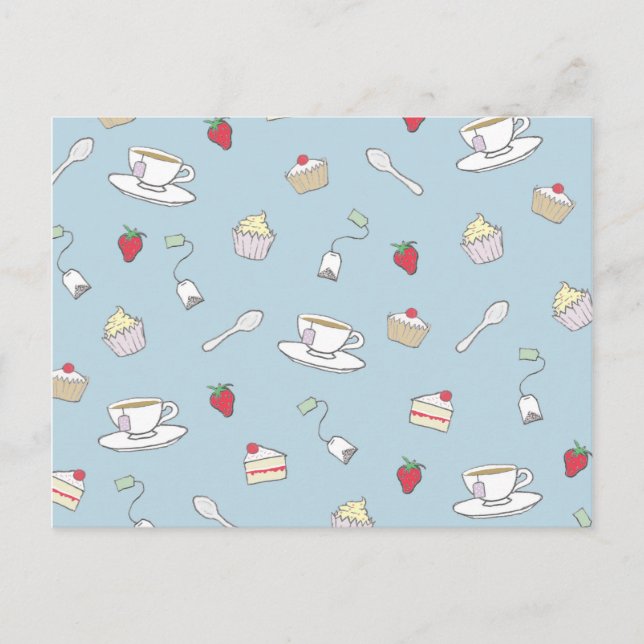 'Afternoon Tea' Pattern Postcard (Front)