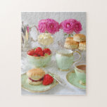 Afternoon Tea Photo Puzzle<br><div class="desc">Colourful photo puzzle featuring our ever popular Afternoon Tea image,  Vintage tea service,  pink roses,  scones; a great gift.</div>