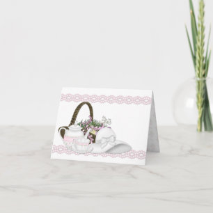 Afternoon Tea Pink Note Card
