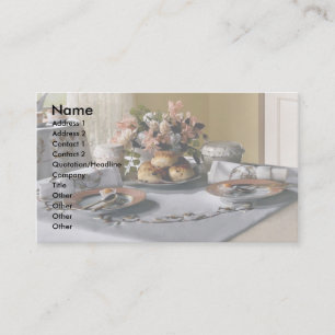 Afternoon tea setting business card