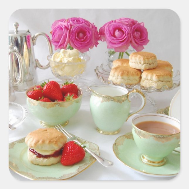 Afternoon Tea Square Stickers (Front)