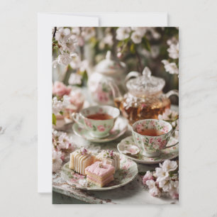 Afternoon Tea & Tiny Toes Soft Florals Invitation