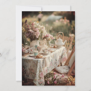 Afternoon Tea & Tiny Toes Sprinkle   Garden Lace Invitation