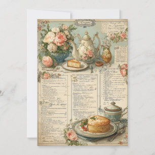 Afternoon Tea & Tiny Toes Vintage Tea Invitation