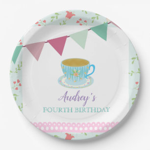 Afternoon Tea Vintage Shabby Chic Girls Birthday Paper Plate