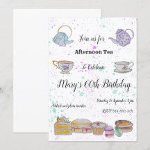 Afternoon Tea Watercolour Invitation
