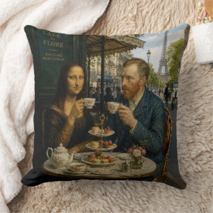 Afternoon Tea with Friends in Paris No 2 Cushion