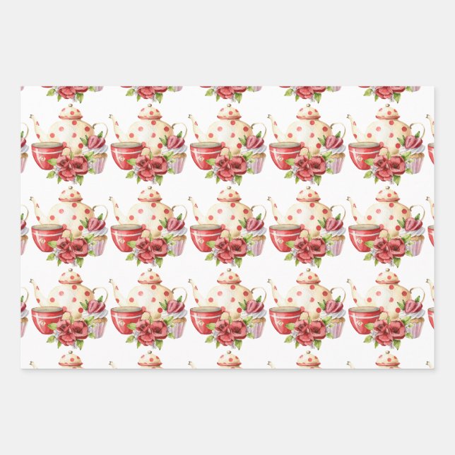 Afternoon Tea Wrapping Paper Sheet (Front)