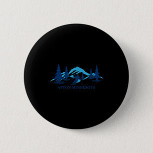 Afton minnesota ski resort skiing skier 6 cm round badge
