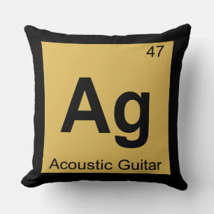 Ag - Acoustic Guitar Chemistry Periodic Table Cushion