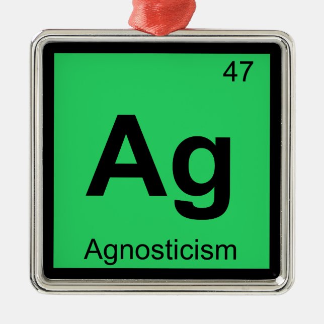 Ag - Agnosticism Philosophy Chemistry Symbol Metal Tree Decoration (Front)
