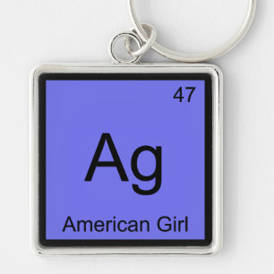 Ag - American Girl Chemistry Element Symbol Tee Key Ring