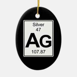 Ag - Silver Ceramic Tree Decoration