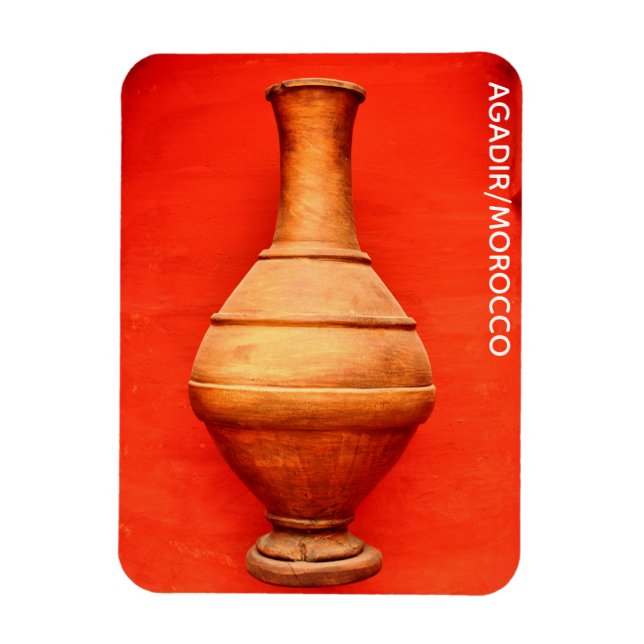 agadir morocco medina wood vase jar folk islamic b magnet (Vertical)