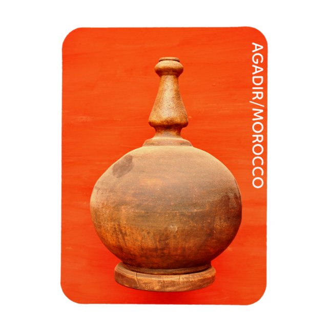 agadir morocco medina wood vase jar folk islamic b magnet (Vertical)