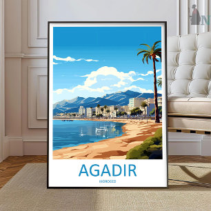Agadir Travel Print Wall Art Agadir Wall Hanging 