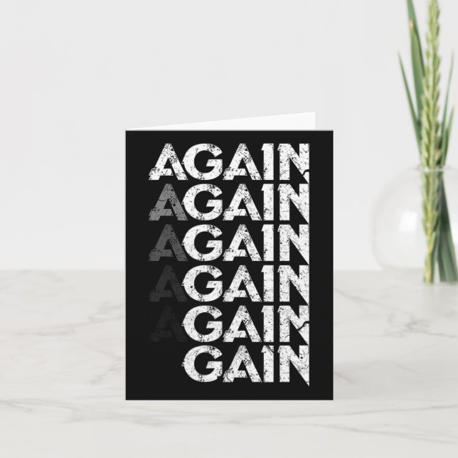 Again Gain Funny Bodybuilding Gym Workout Gift  Card (Front)