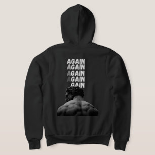 AGAIN Gym Motivation Back Print Fitness Hoodie