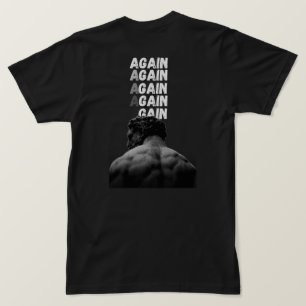 AGAIN Gym Motivation Back Print Fitness T-Shirts