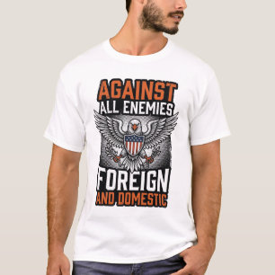 Against All Enemies Patriotic Eagle Shirt Design_1
