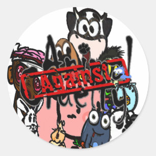Against Animal Cruelty Stickers