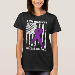 Against Domestic Violence American Flag T-Shirt